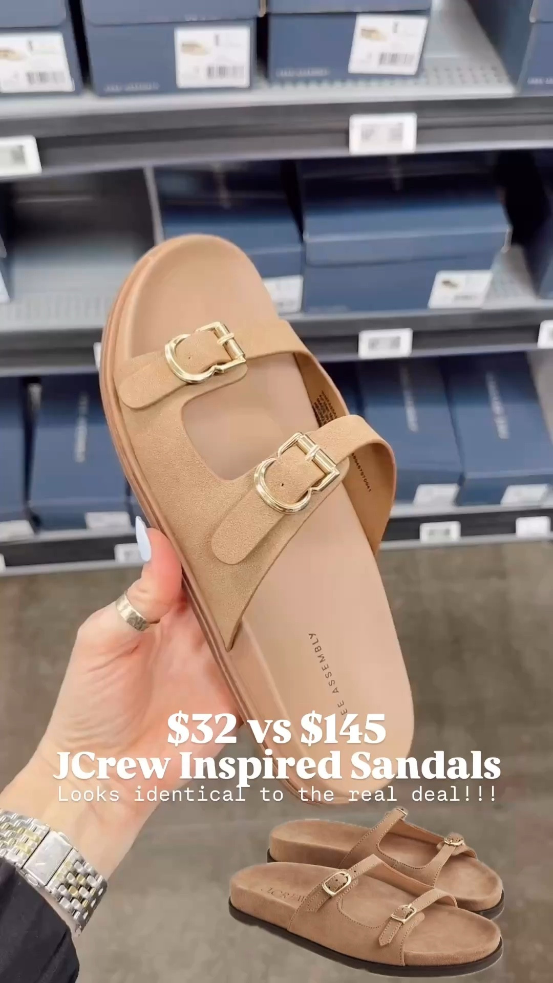 Looks identical to the JCrew sandals for wayyyyyy less!!!!! 

$32 vs $145