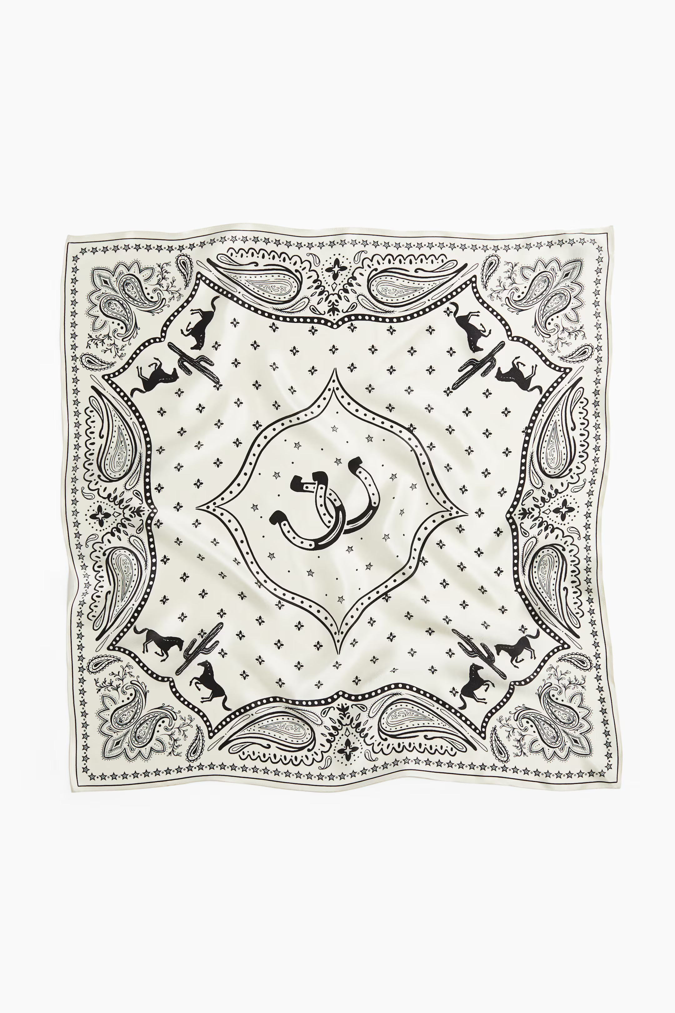 Printed silk scarf - White/Paisley-patterned - Ladies | H&M GB | H&M (UK, MY, IN, SG, PH, TW, HK)