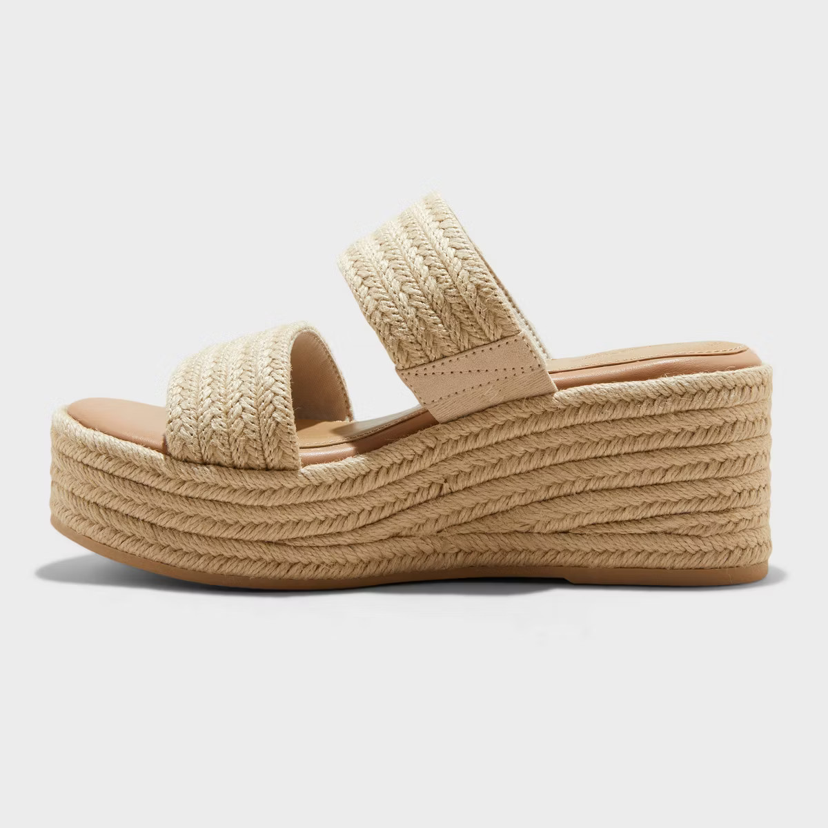 Women's Kayli Jute Two Band Wedge Heels - Universal Thread™ Tan | Target