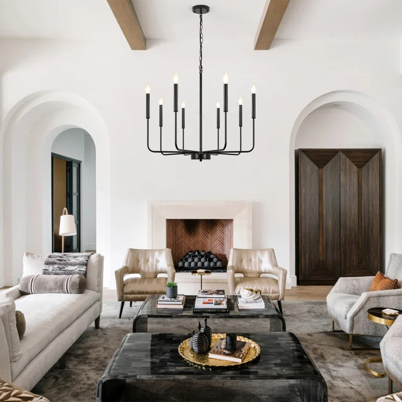 Lily-Louise 8-Light Classic / Traditional Chandelier Farmhouse Rustic Iron Candle Pendant | Wayfair North America