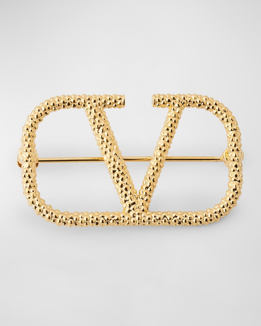 Valentino Garavani V Logo Brooch | Neiman Marcus