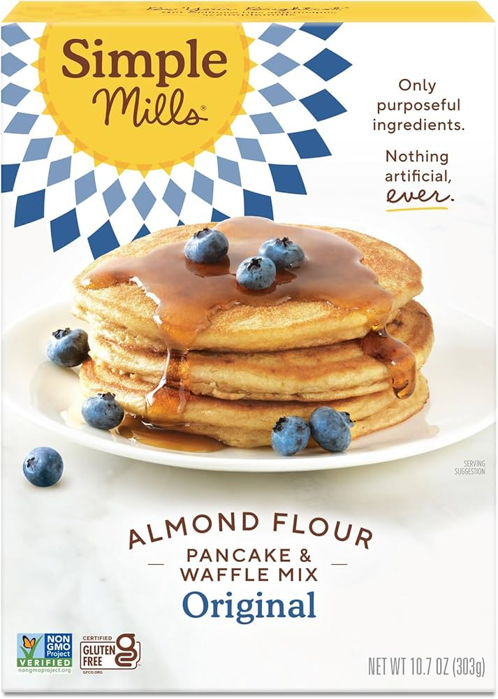 Simple Mills Almond Flour Pancake & Waffle Mix, Original - Gluten Free, Plant Based, Paleo Friend... | Amazon (US)