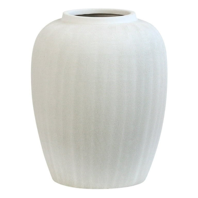 Rhodes Vase - Medium Flower Vase - White Ceramic Vases Patterned | Walmart (US)