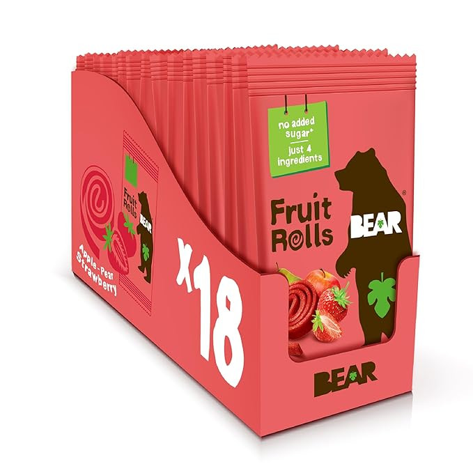 BEAR Real Fruit Snack Rolls - Gluten Free, Vegan, and Non-GMO - Strawberry – Healthy School And... | Amazon (US)