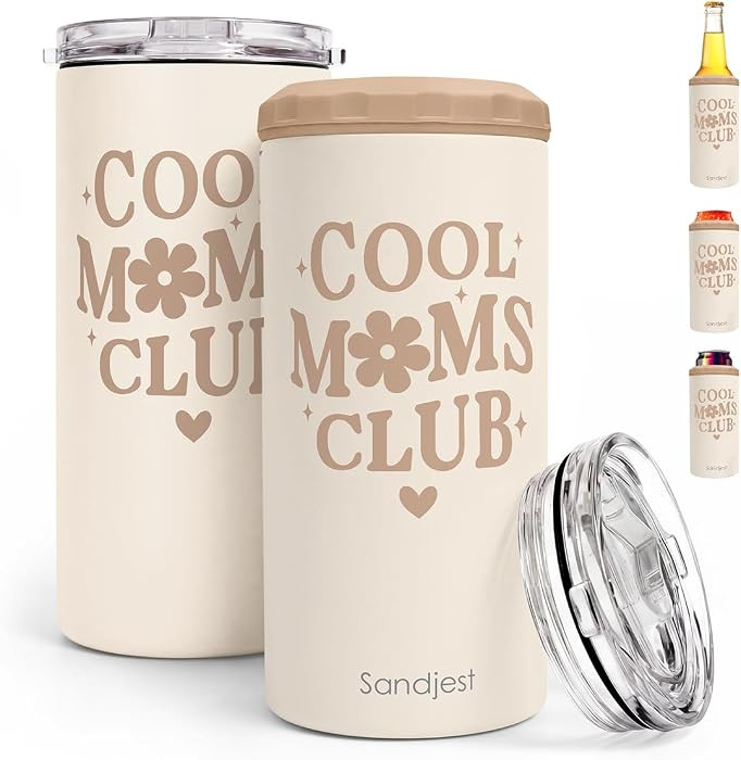 Cool Moms Club Holder Can Cooler 12oz - Travel Mug Cup - Stainless Steel Insulated for Mom Women ... | Amazon (US)