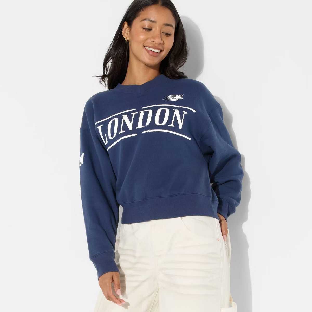 Women's Oversized Pullover Sweatshirt - Wild Fable™ Yellow Rugby Striped S | Target