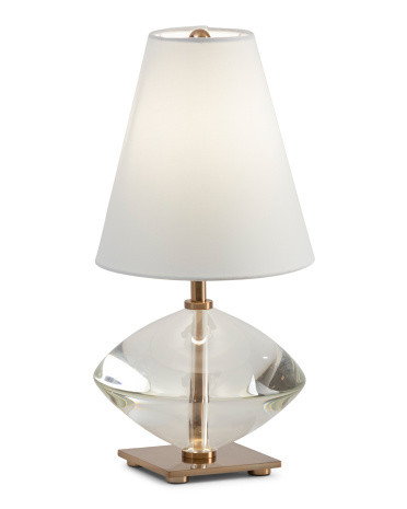 19.5in Crystal Faceted Lady Lamp With Silk Shade | TJ Maxx