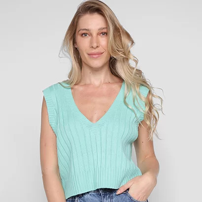 Colete Tricot My Favorite Things Cropped Feminino - Feminino | Netshoes (BR)