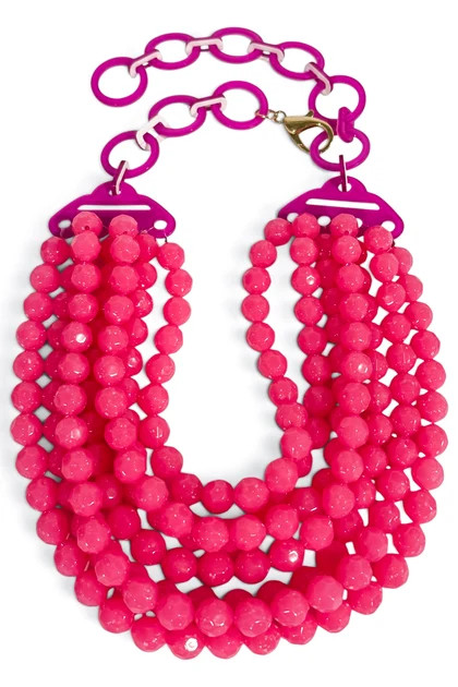 TWT® Laura Fuchsia Faceted Bead 7 Strand Necklace | The Willow Tree