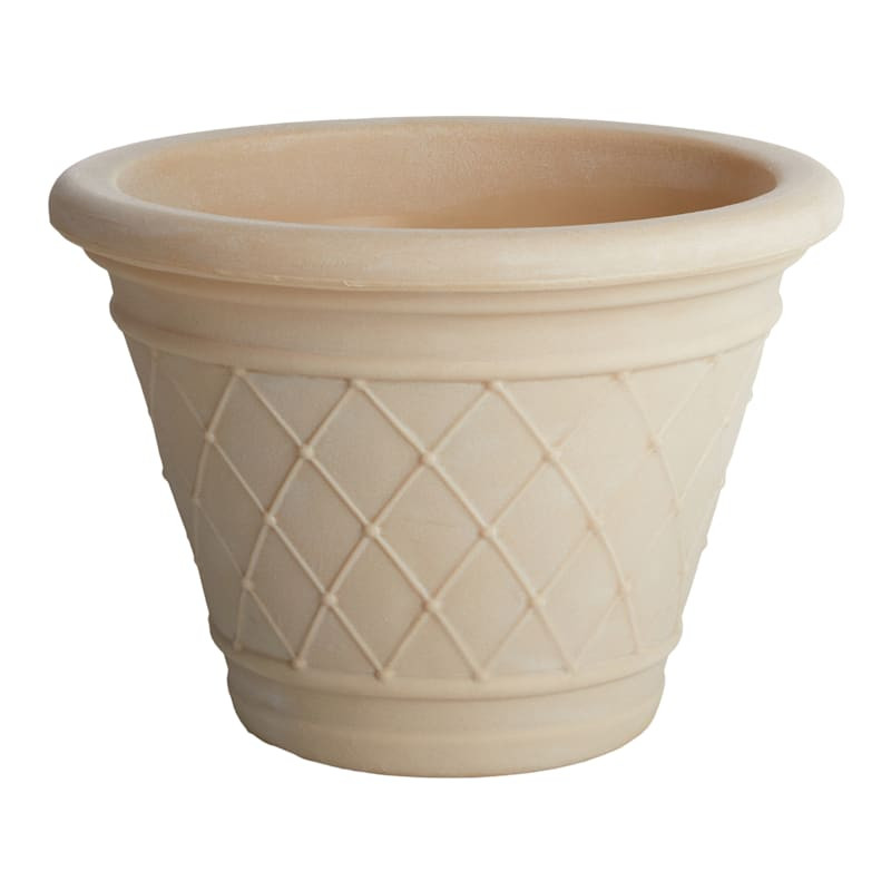 White Diamante Antique Outdoor Planter, Medium | At Home