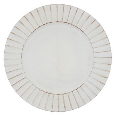 Saro Lifestyle Ruffled Charger, 13" Ø Round, Ivory (Set of 4) | Target