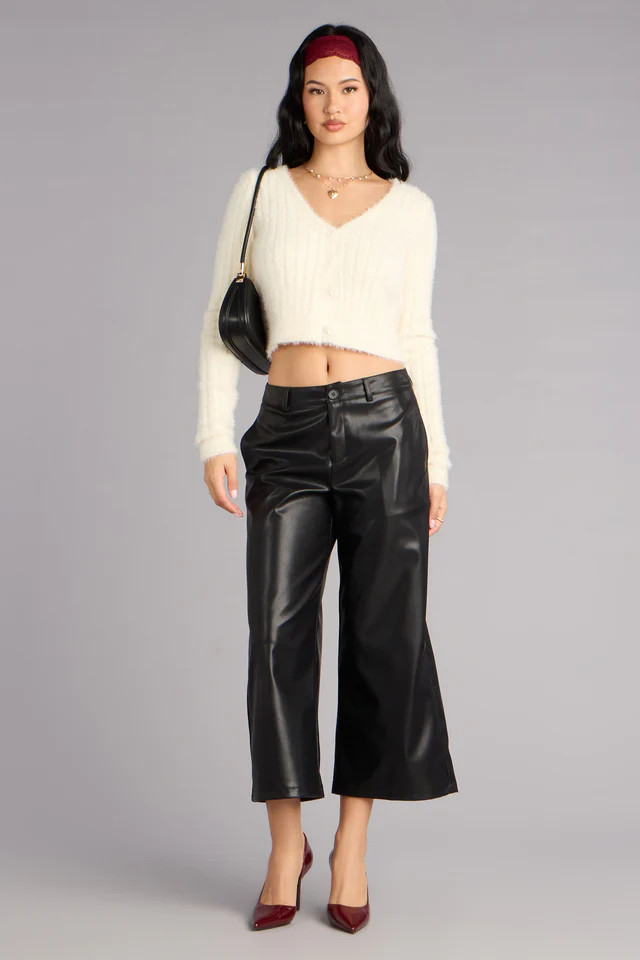 Cool Girl Sleek Faux Leather Cropped Pants | Windsor Stores