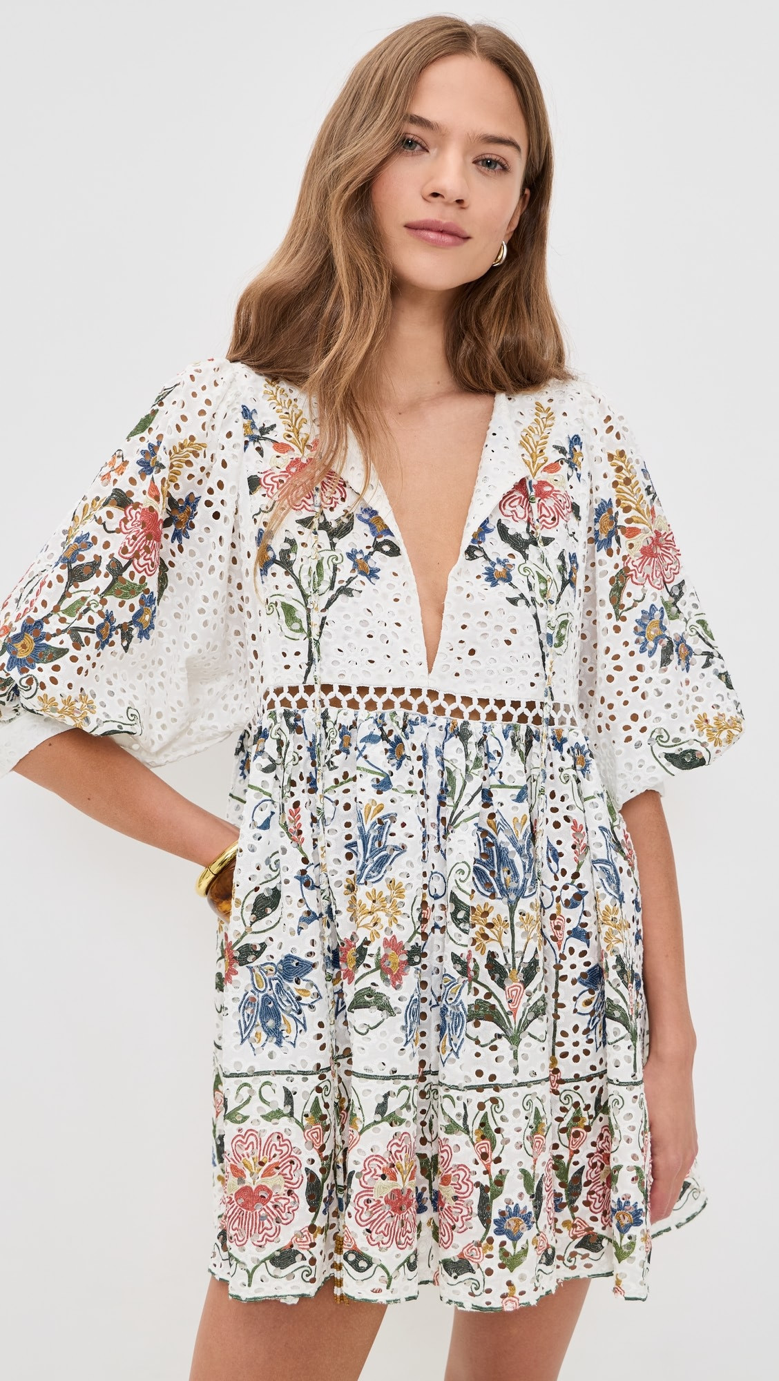 Stitched Garden Off-White Mini Dress | Shopbop