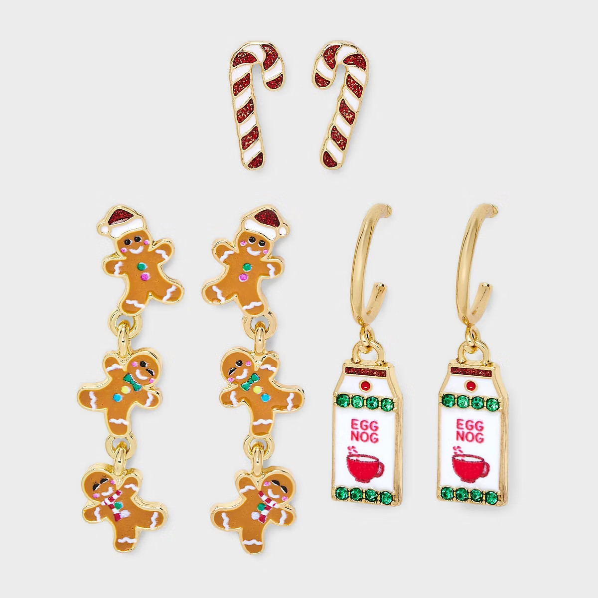 SUGARFIX by BaubleBar Santa Pre Fixe Earring Set - Red/Green/Orange | Target