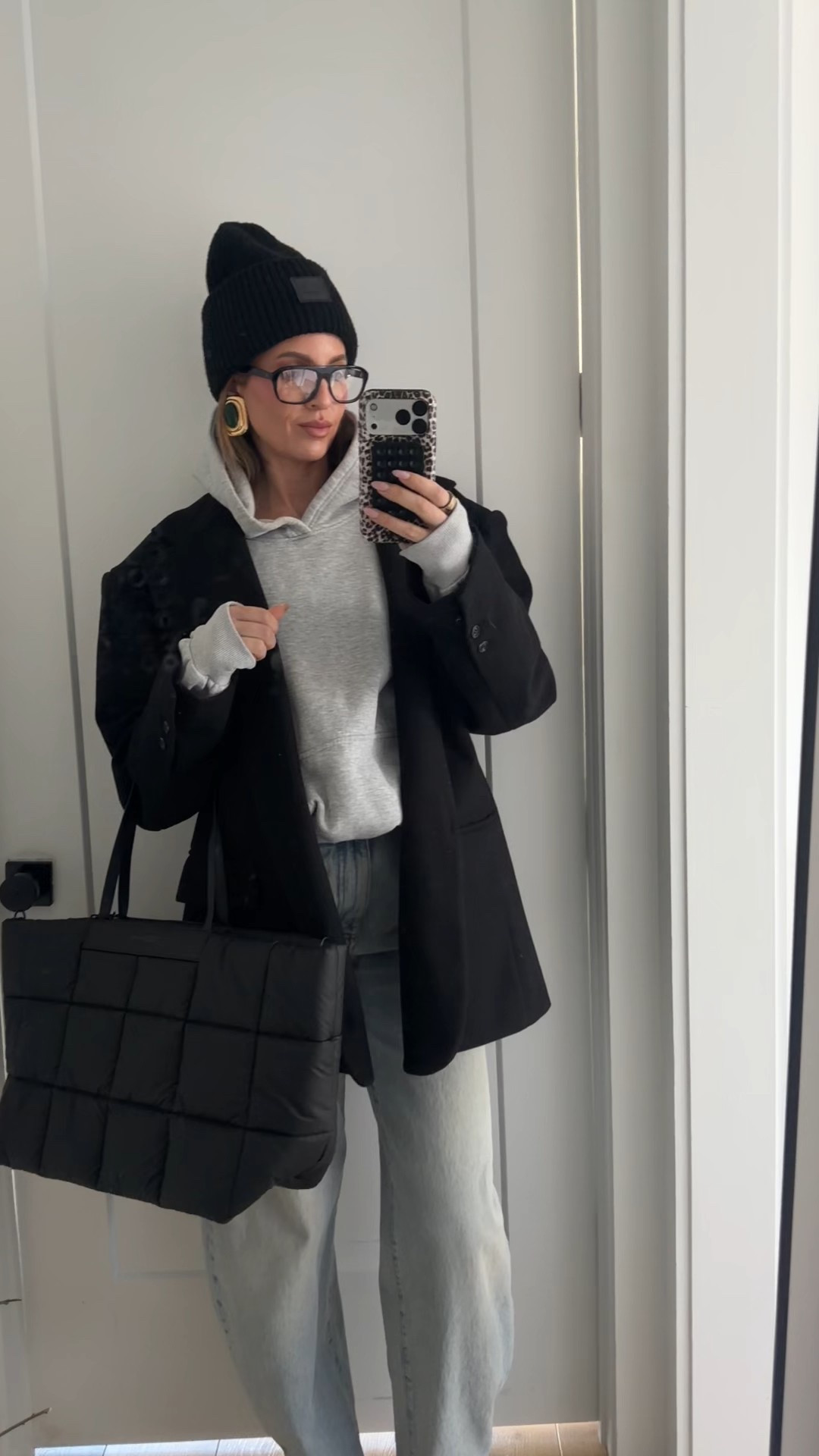 Bag is from vee collective and earrings are from tame New York. Wearing a medium in the sweatshirt. Blazer is from source unknown but I love the one I linked just as much. Shoes are Alaia look alikes 

#LTKmomlife #LTKootd #LTKdayinmylife