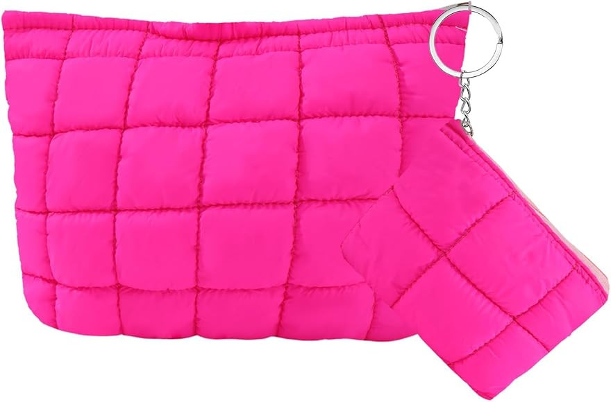 LYDZTION Puffy Makeup Bag,Cosmetic Bag for Women and Girls, Quilted Makeup Bag Organizer Cute Che... | Amazon (US)