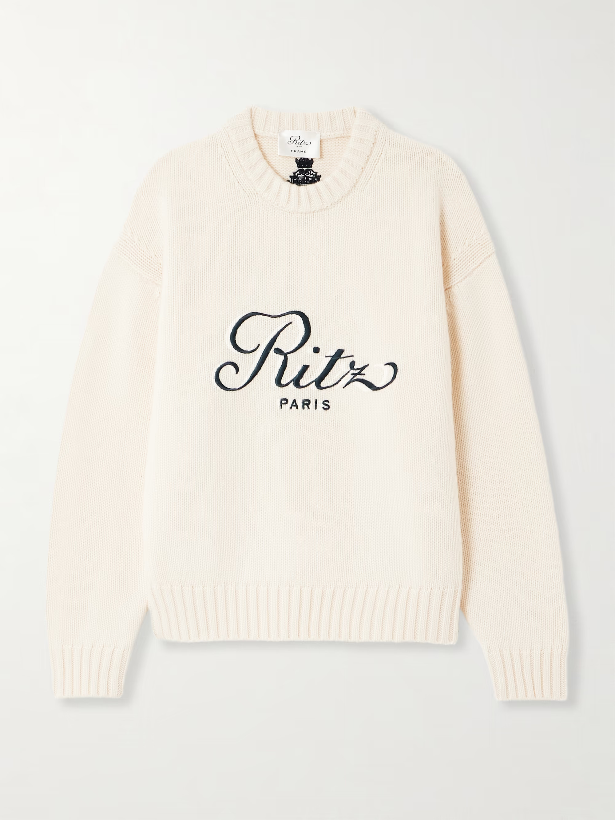 + Ritz Paris embroidered cashmere sweater | NET-A-PORTER (US)