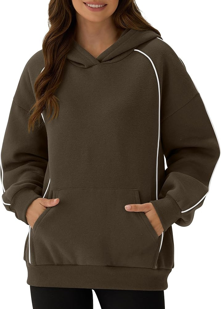 ZAFUL Womens Seam Oversized Hoodies Fleece Comfy Sweatshirts Fall Fashion Casual Pullover Tops 20... | Amazon (US)
