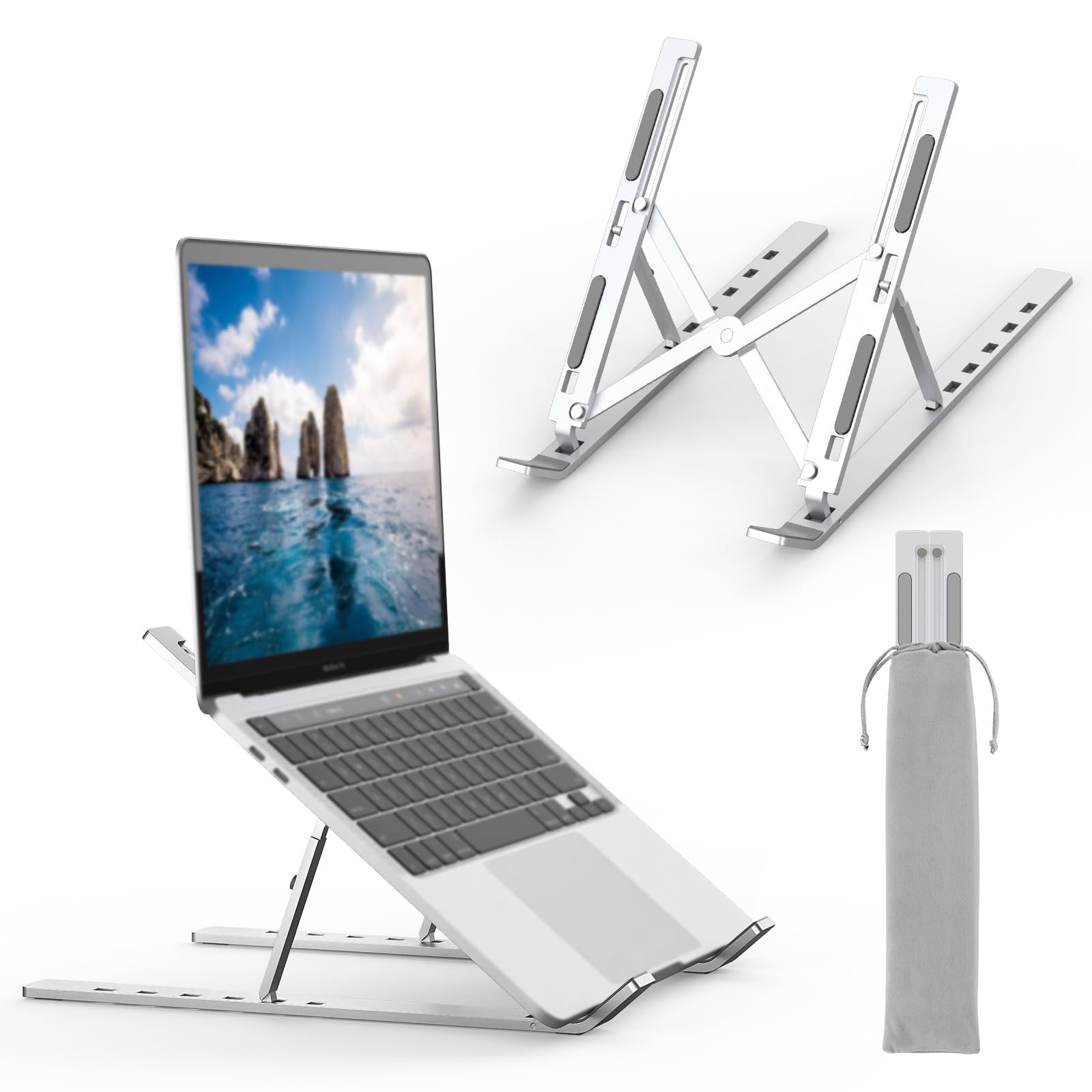 GRIFEMA GB1054 Laptop Stand for Desk, Adjustable Laptop Riser, Portable Laptop Stand with 6 Angle... | Amazon (UK)