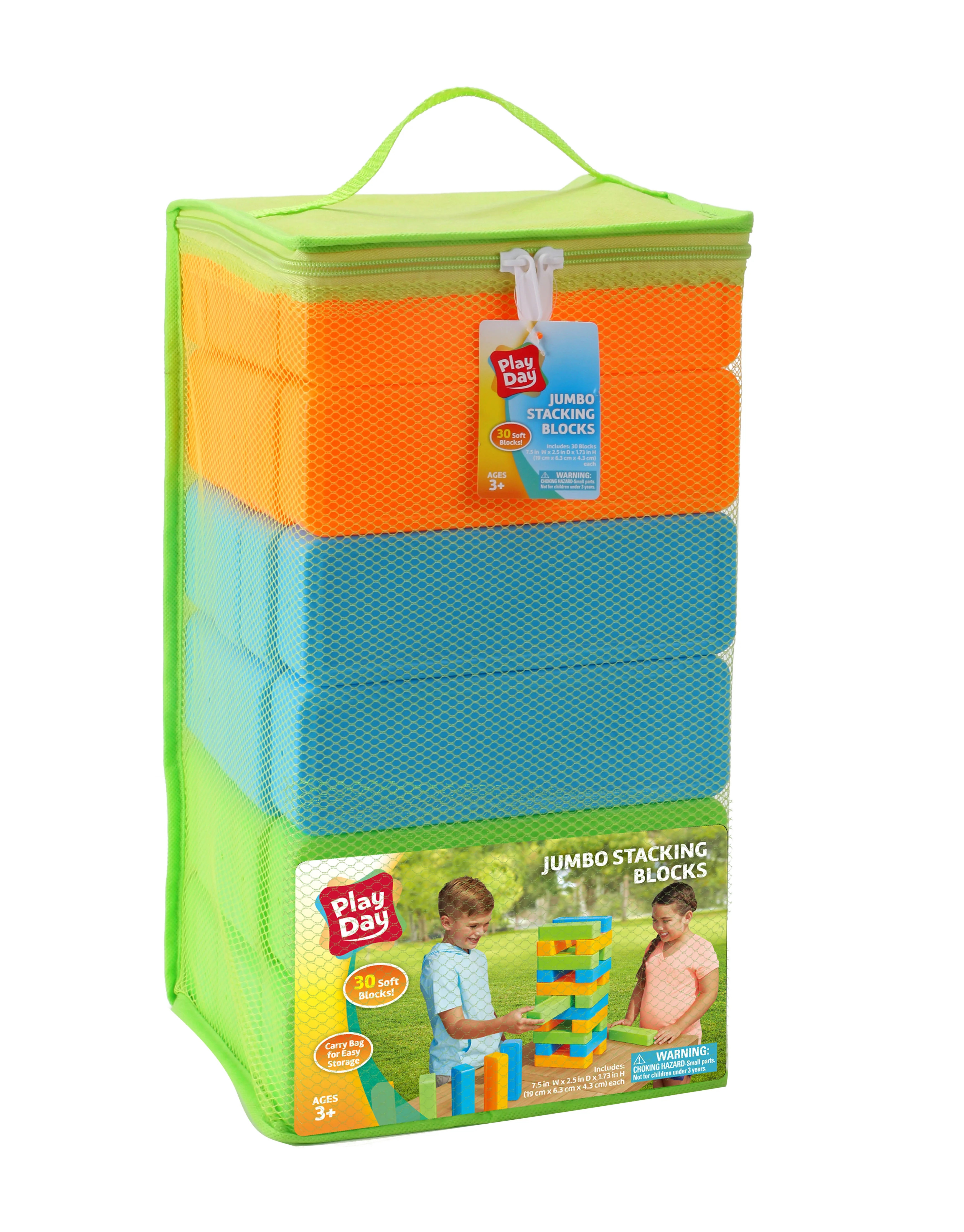 Play Day Jumbo Stacking Block Set, 30 Outdoor Lawn Blocks , Children Ages 3+ - Walmart.com | Walmart (US)
