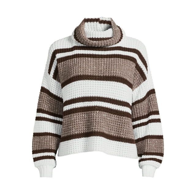 Time and Tru Women's Stripe Thermal Sweater | Walmart (US)