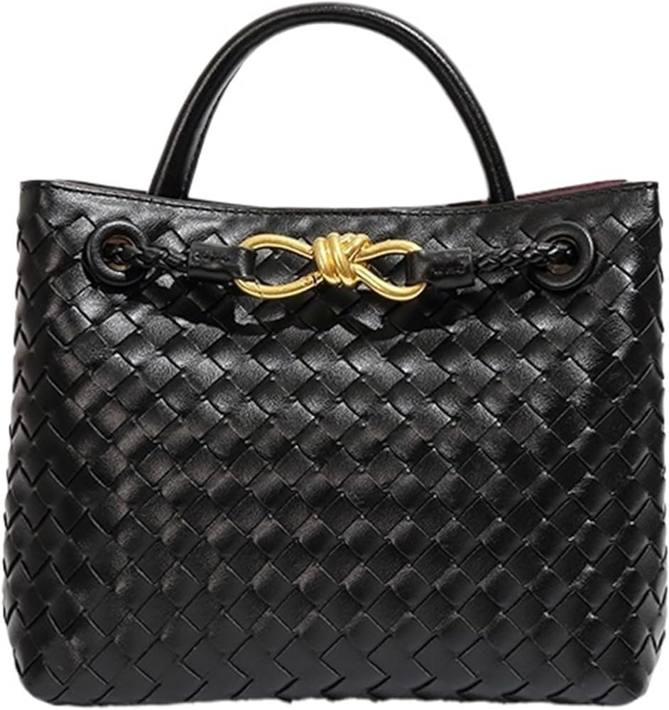 Woven Bags Shoulder Messenger Bag for Women Bowknot Small Tote Hobo Crossbody Bags PU Leather Han... | Amazon (US)