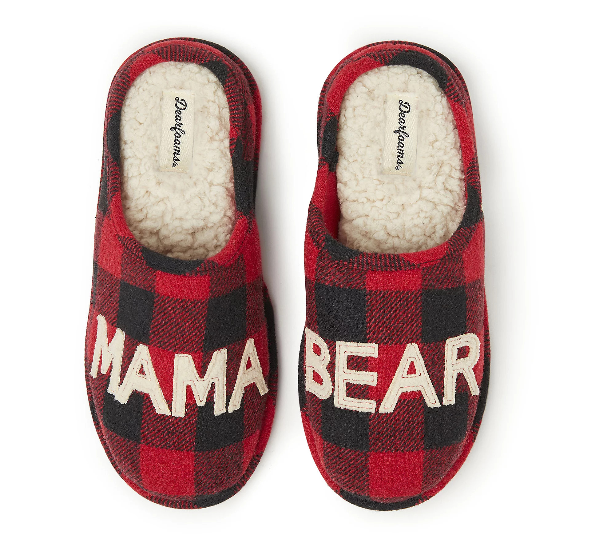 Dearfoams Mama Bear Matching Christmas Slippers | QVC