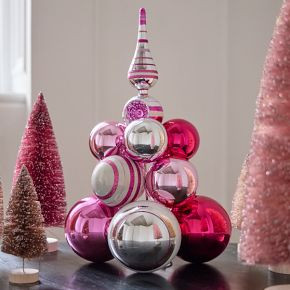 Shiny-Brite™ Pink Glass Ball Tabletop Tree Cluster | West Elm (US)