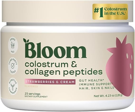 Bloom Nutrition Bovine Colostrum Powder with Vitamin B-12 for Gut Health, Immune Support, Hair Gr... | Amazon (US)