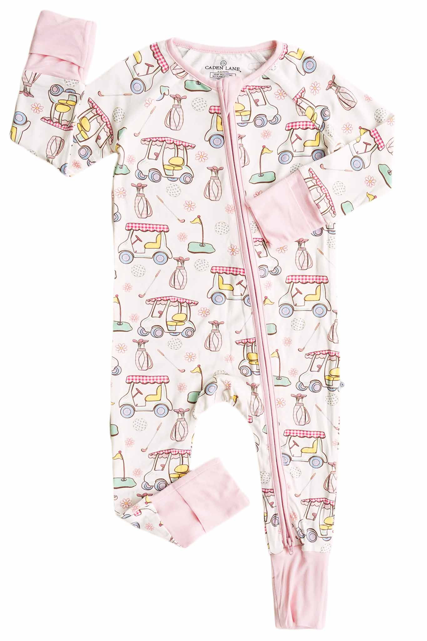 Country Club Cuties Convertible Zip Romper | Pink | Caden Lane