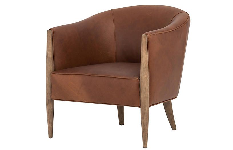 Henri Accent Chair - Saddle Leather | One Kings Lane