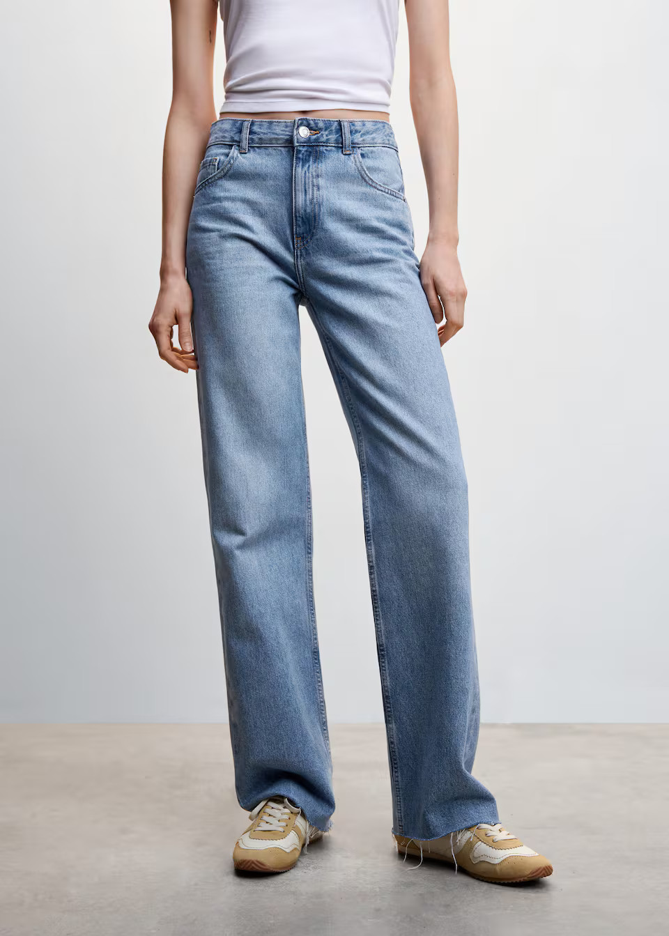 Wideleg mid-rise jeans | MANGO (US)