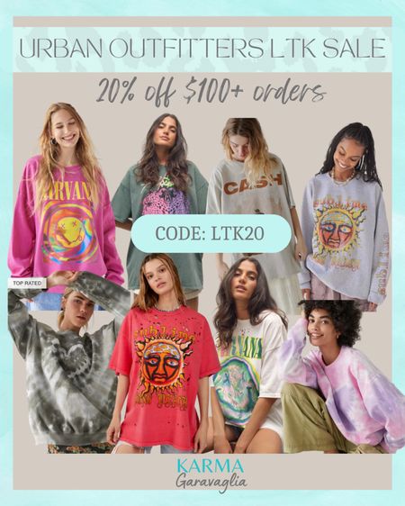 LTK Sale is LIVE Sept. 18-20! Urban Outfitters 20% off $100+ orders, copy promo code LTK20 at checkout, Urban Outfitters graphic tee, Urban Outfitters graphic sweatshirts 



Follow me @karmagaravaglia for more fashion finds, beauty faves, lifestyle, sales and more! So glad you’re here!! XO!!

#LTKSale #LTKSeasonal #LTKsalealert