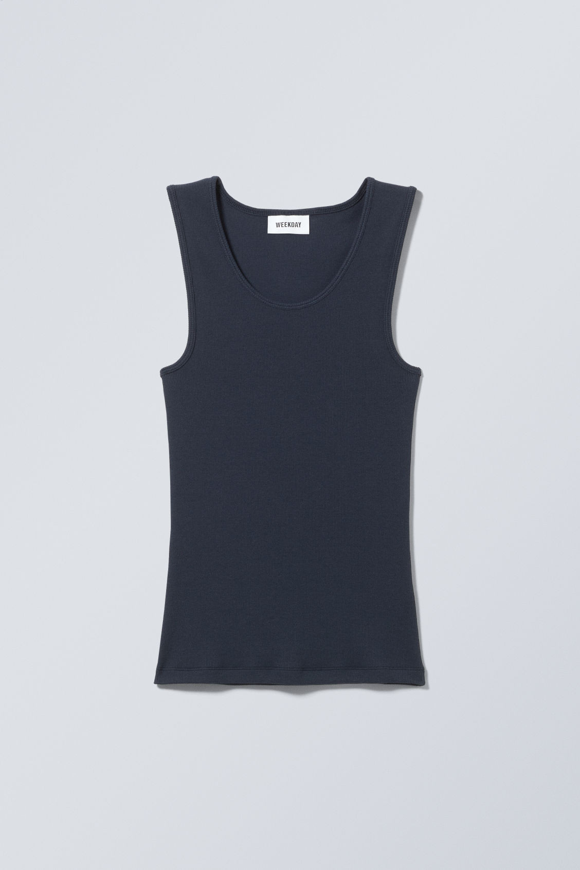 Fitted Rib Tank Top - Blue | Weekday