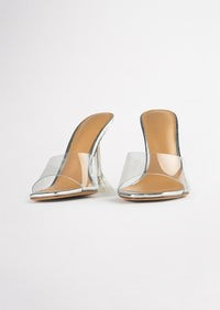 Serri Clear Vinylite/Silver 10.5cm Heels | Tony Bianco (Global)