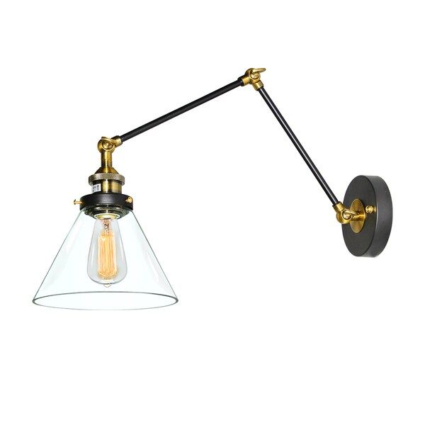 LNC Plug-in Wall Lamp Adjustable Wall Sconces Clear Glass Sconces Wall Lighting | Bed Bath & Beyond