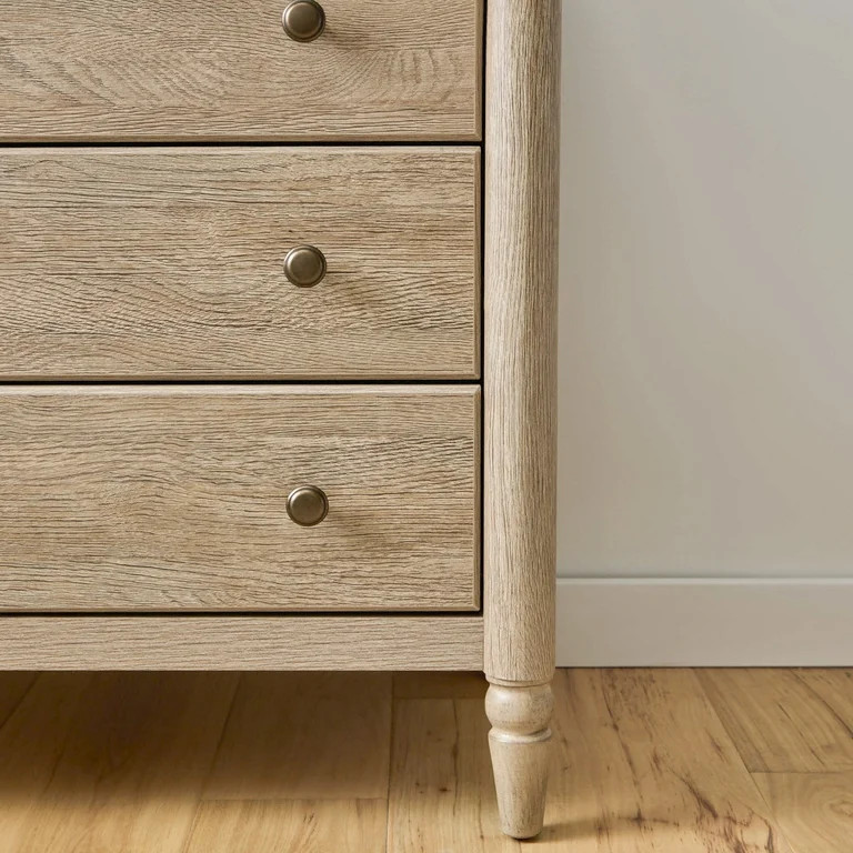 My Texas House Monroe 3 Drawer Nightstand with USB, Brushed Oak Finish | Walmart (US)