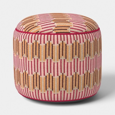 14"x20" Wavy Stripe Round Pouf Warm - Threshold™ | Target