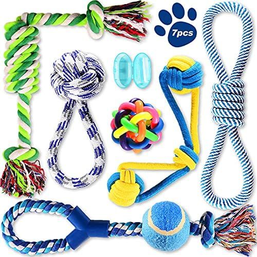 Tough Dog Toys for Aggressive Chewers, 7 Pack Durable Dog Chew Toys Set, Dog Rope Toys for Large ... | Amazon (US)