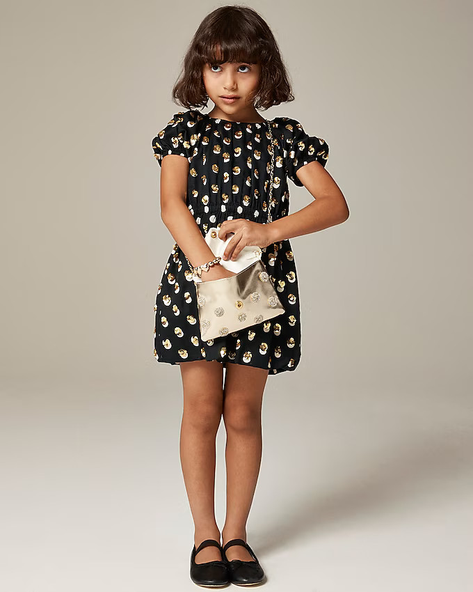 Girls' bubble dress in sequin-dot cotton sateen | J. Crew US