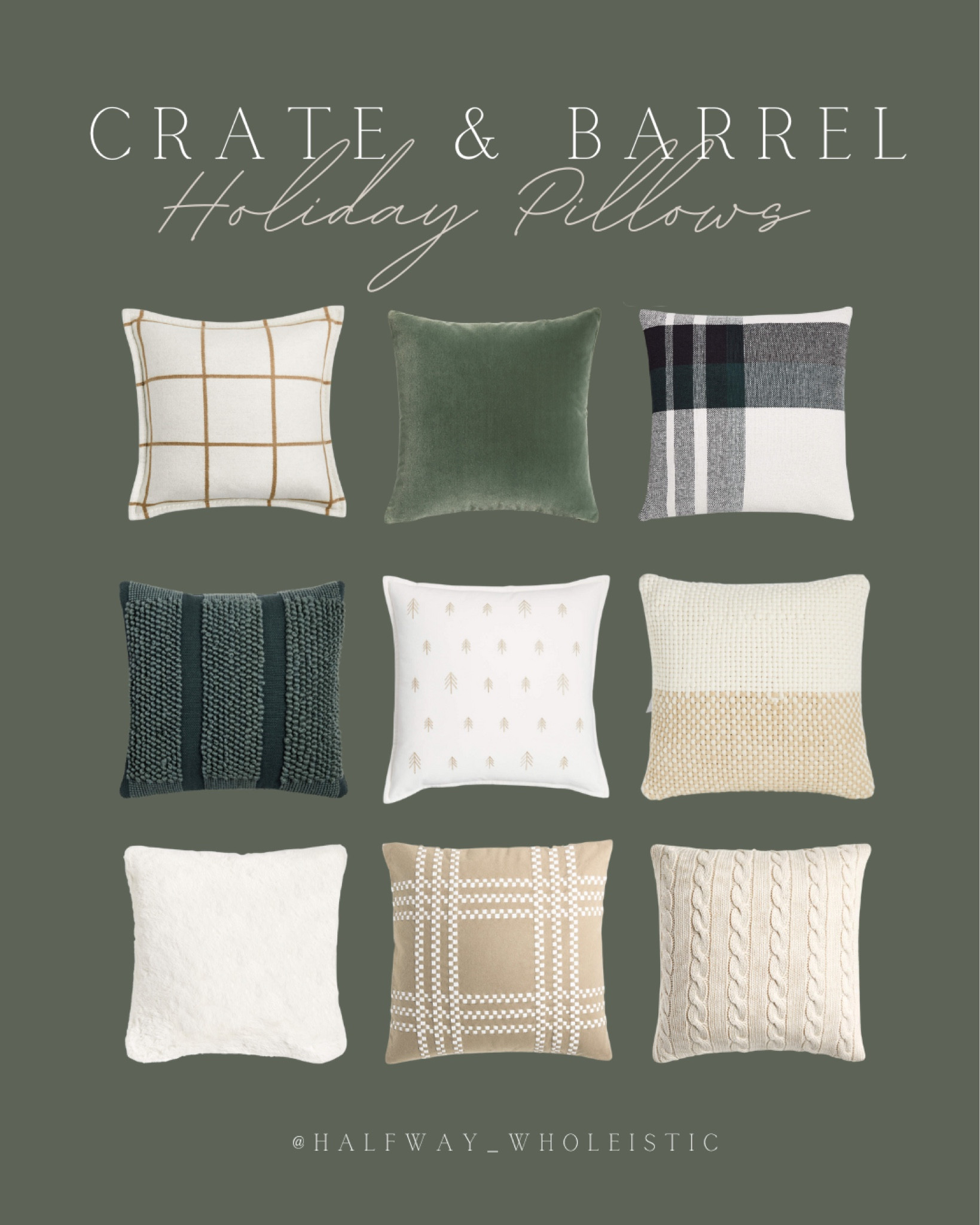 Deck the halls and your favorite seating spots with these throw pillows from Crate & Barrel. A cozy, festive touch for your holiday decor! 🎄

#LTKSeasonal #LTKHoliday #LTKhome