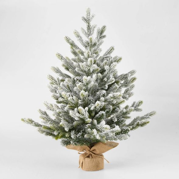 2.5ft Unlit Flocked Glittered Balsam Fir Potted Artificial Christmas Tree - Wondershop™ | Target