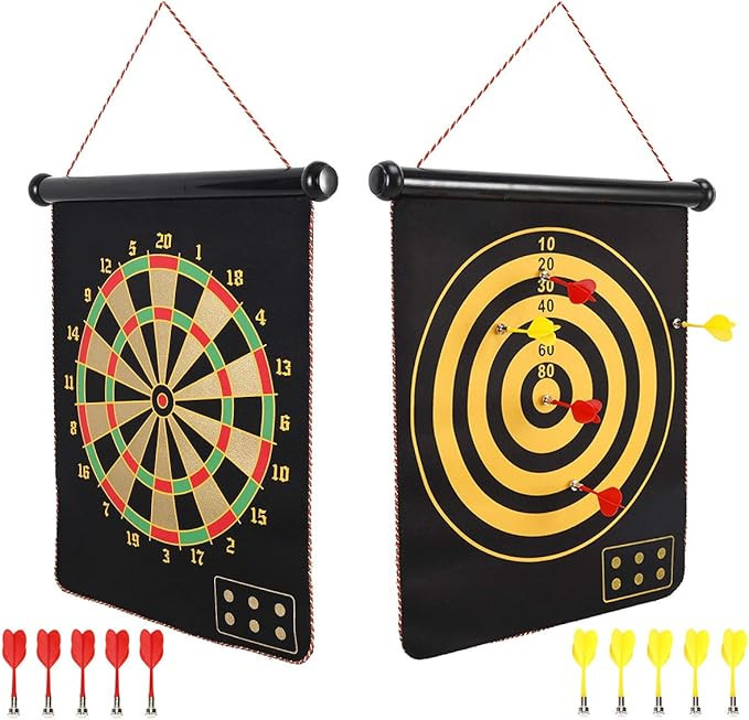 Mixi Magnetic Dart Board for Kids, Outdoor Toys Kids Games Double Sided Dart Board Games Set for ... | Amazon (US)