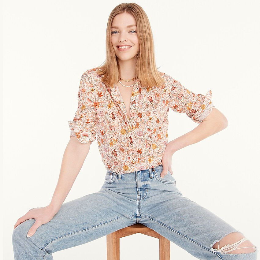 Classic-fit organic cotton popover in Liberty® Garden of Life floral | J. Crew US