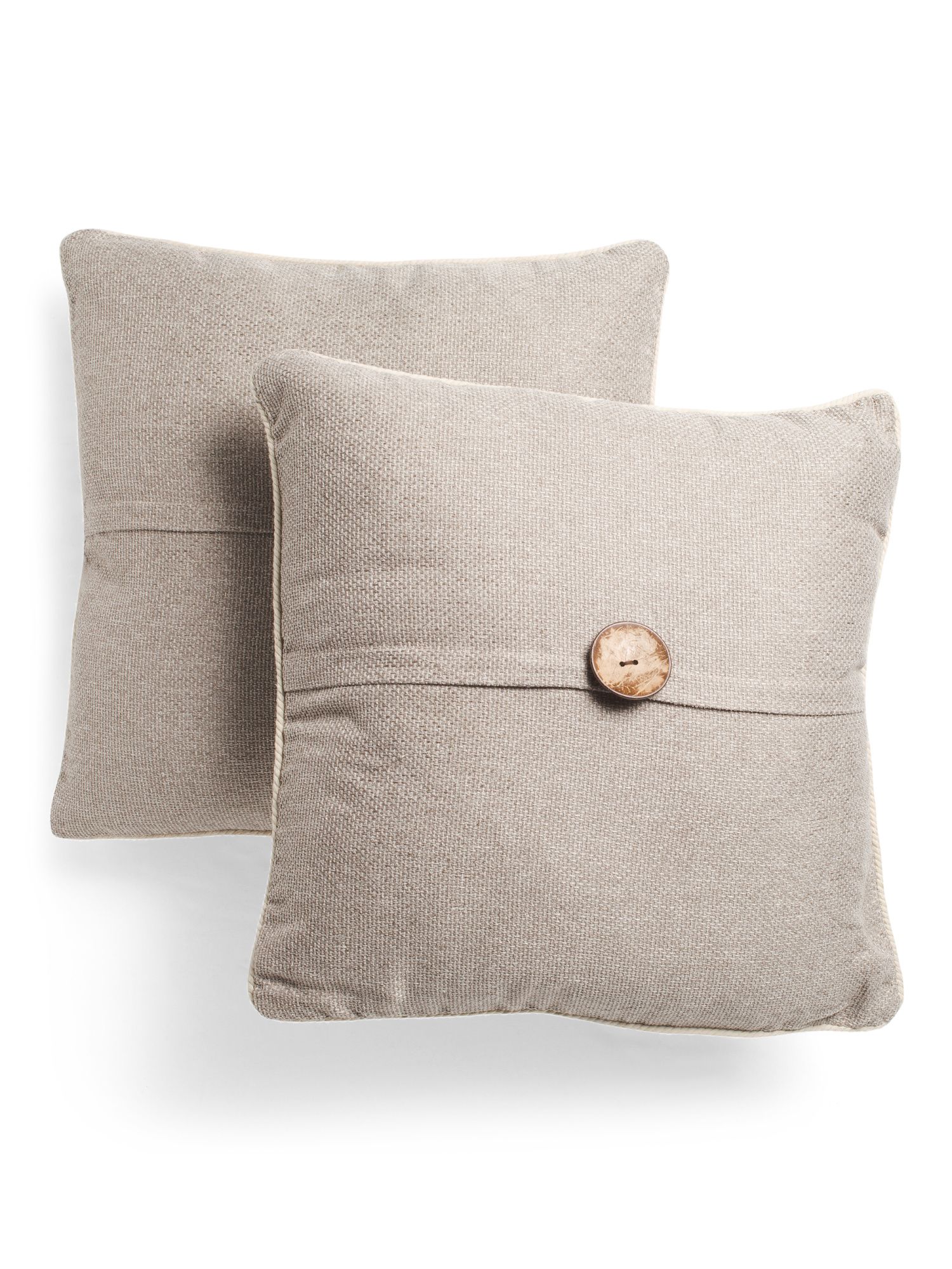 20x20 2pk Linen Look Button Pillow | TJ Maxx