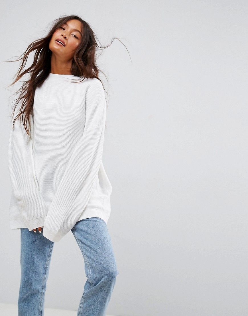 ASOS Sweater in Oversized Ripple - White | ASOS US