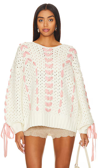 Laurel Oversized Sweater in White | Revolve Clothing (Global)