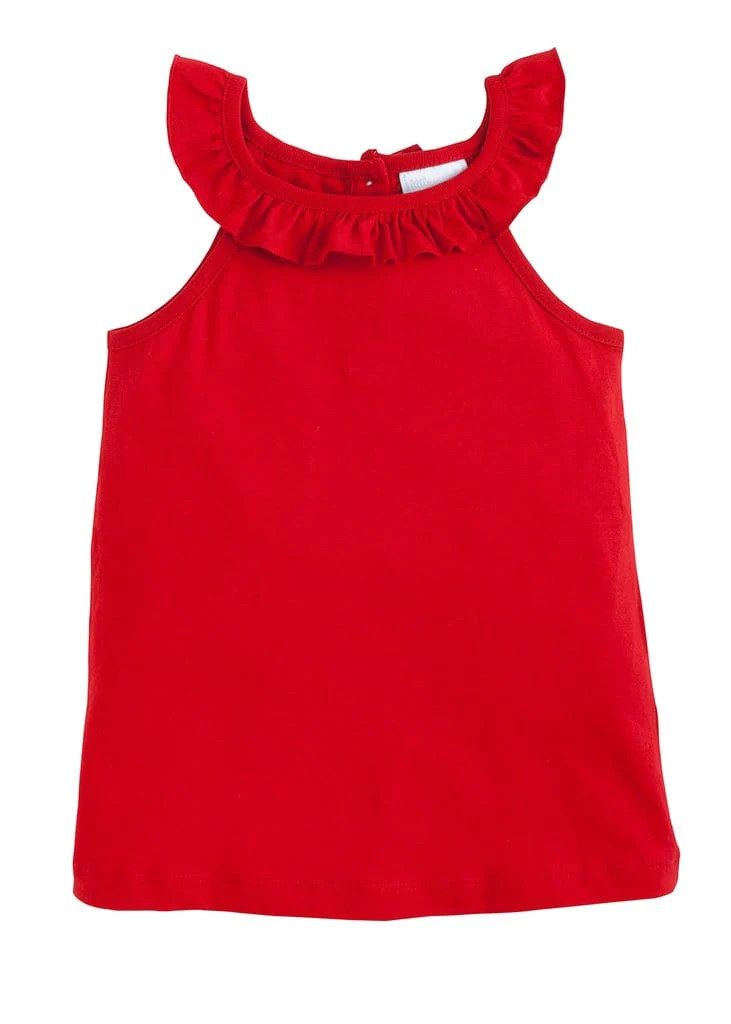 Ruffled Tank - Red | Little English