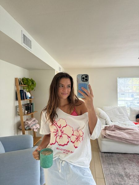 comfy morning spent at home:) I cut the top off of this tee and it turned out SO cute!! 

lounge wear, WFH outfit, spring outfit, linen pants 

#LTKfindsunder100 #LTKstyletip #LTKSeasonal