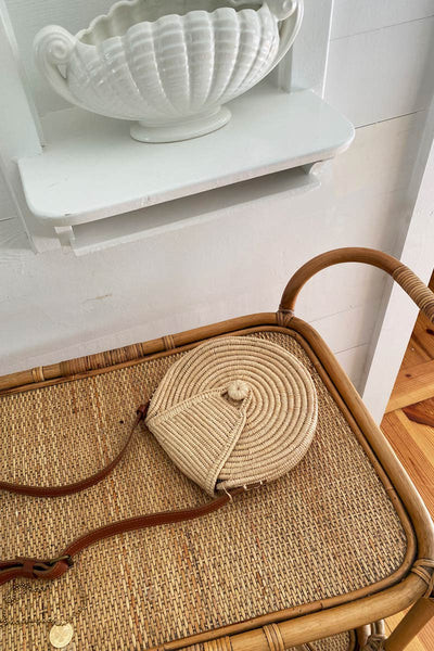 Little Round Crossbody Bag - Natural | Emerson Fry